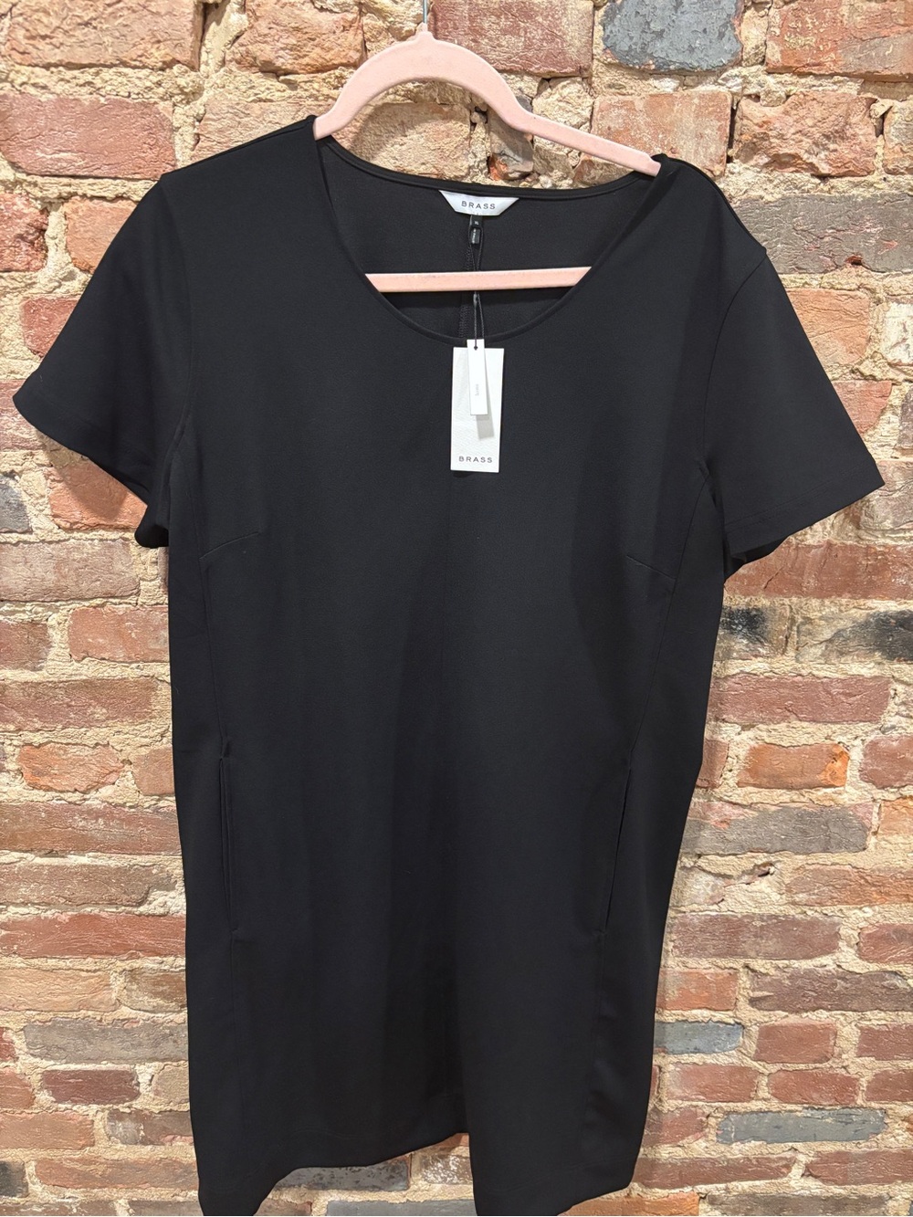 Brass women’s Black Short-Sleeve Shift dress size XL